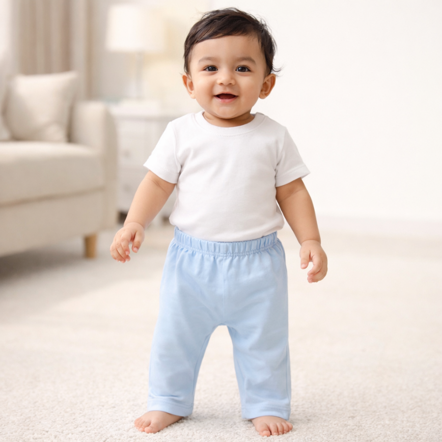 Baby Elephant Print & Solid Cotton Diaper Leggings(Pack of 3)