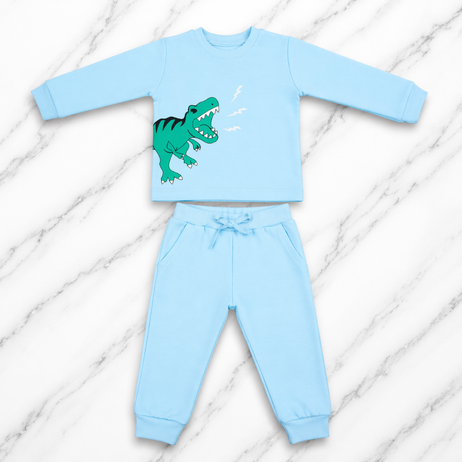 KIDS DINO PRINT COTTON T-SHIRT & JOGGER