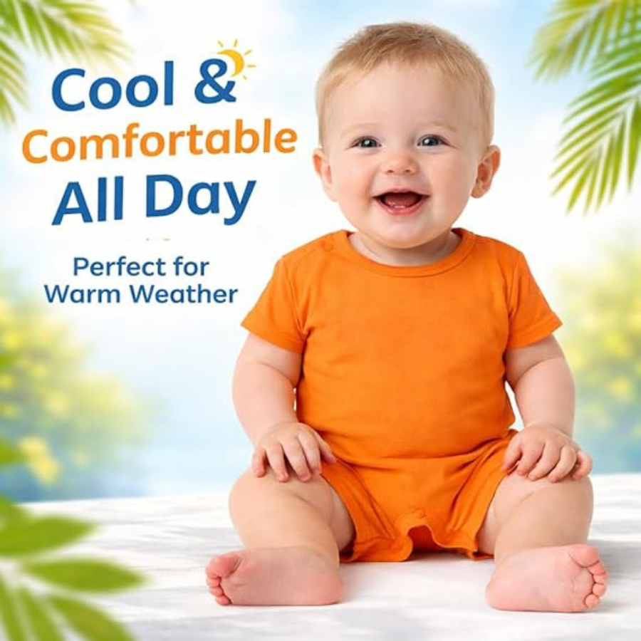 INFANT PACK OF 3 COTTON ROMPERS