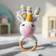 Rainbow hair Unicorn Rattle
