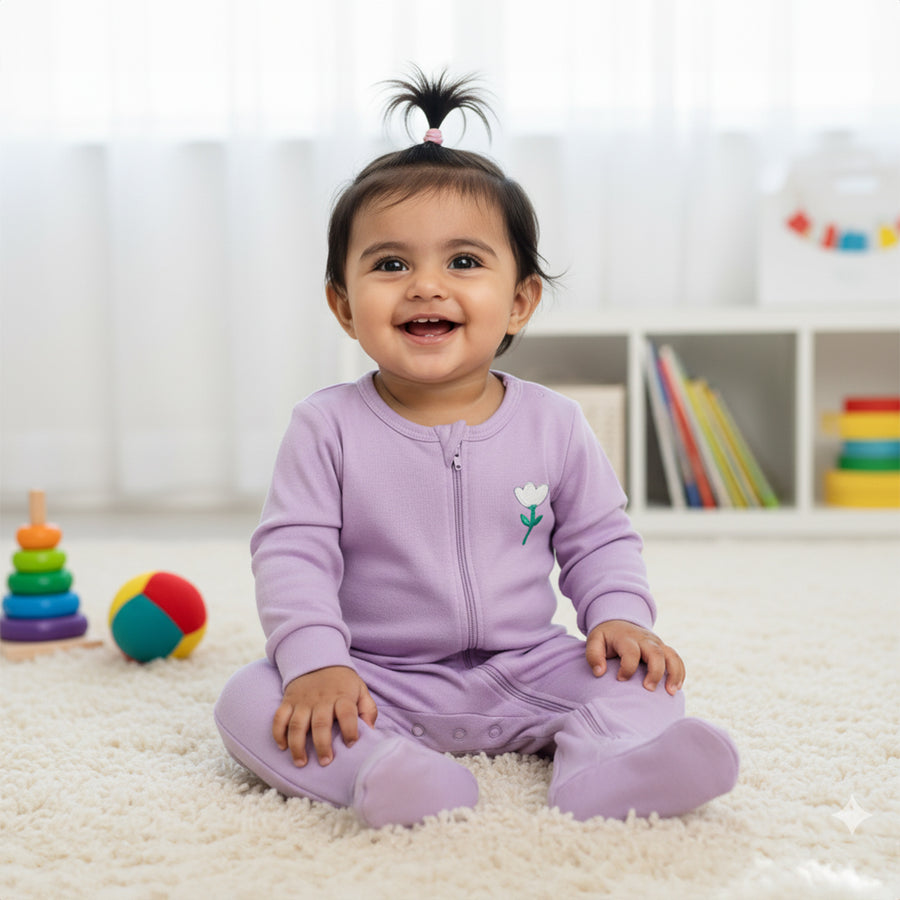 INFANT GIRLS COTTON SLEEPSUIT