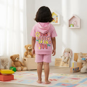 GIRLS T-SHIRT HOODIES SHORT SET