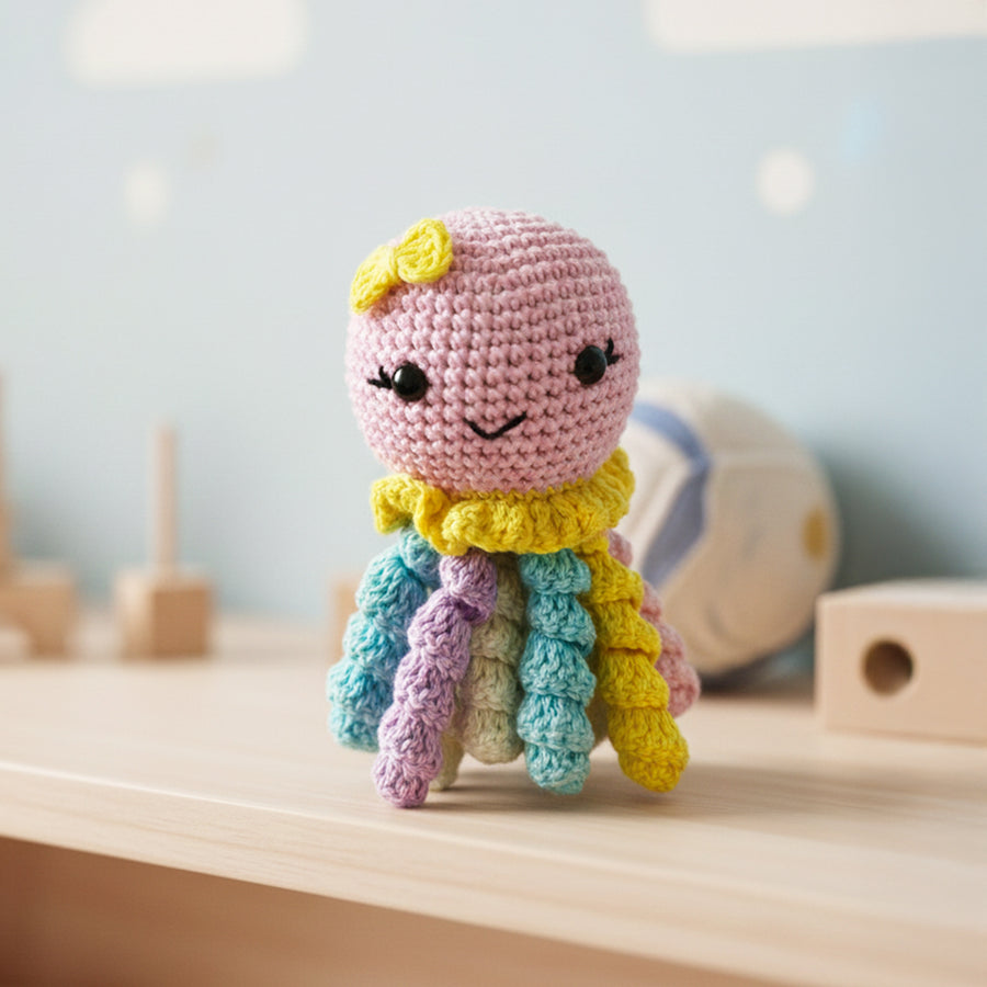 Twirlie Pink Jellyfish Rattle