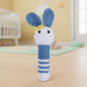 Sweet Crochet Bunny Baby Rattle (Blue)