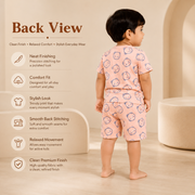 Boys Bear Print T-Shirt & Shorts Combo Set (Pack of 2)