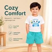 Boys Cotton Crab Print T-Shirt & Shorts Set