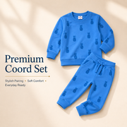 Blue Pineapple Print Kids T-Shirt and Joggers Co-ord Set