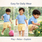 Boys Cotton Shorts with Cargo Pockets - (Pack of 3)