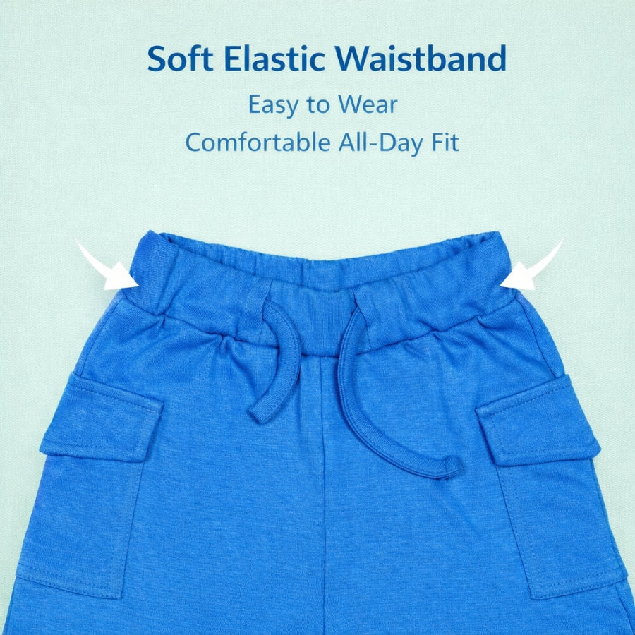 Boys Cotton Shorts with Cargo Pockets - (Pack of 3)