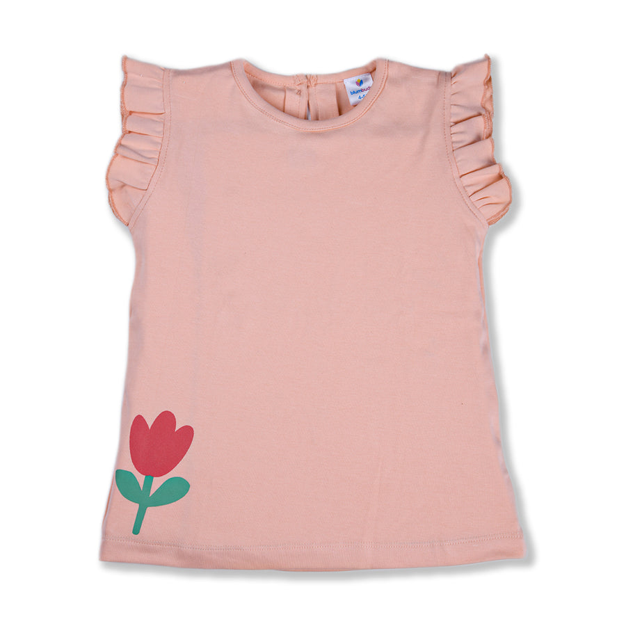 GIRLS TOPS FRILL SLEEVES PACK OF 3