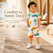 Boys 100% Cotton Interlock  Printed Co-ord Set