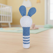 Sweet Crochet Bunny Baby Rattle (Blue)