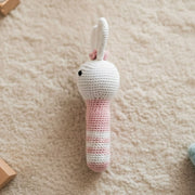 Sweet Crochet Bunny Baby Rattle (Pink)