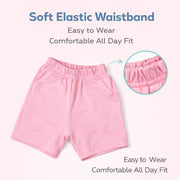 Pack of 3 Shorts – Floral Print & Solid Cotton Shorts Set