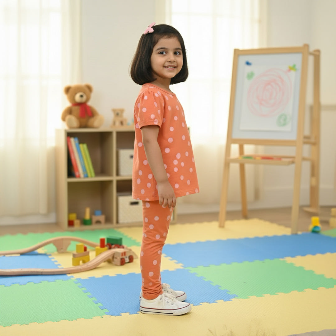 GIRLS PRINTED T-SHIRT PYJAMA SET