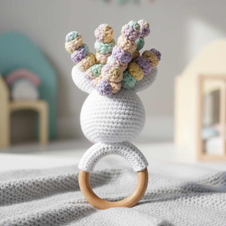 Rainbow hair Unicorn Rattle