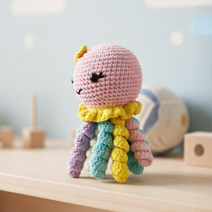 Twirlie Pink Jellyfish Rattle
