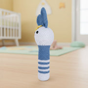 Sweet Crochet Bunny Baby Rattle (Blue)