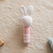 Sweet Crochet Bunny Baby Rattle (Pink)