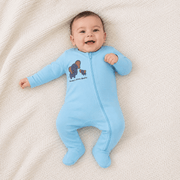 Baby Cotton Elephant Print Full Sleeve Romper with Zip Closure(Pack of 3)