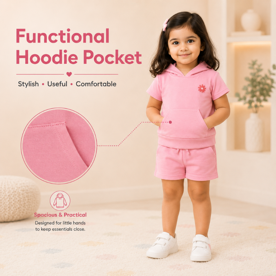 Pink Hoodie T-Shirt & Shorts