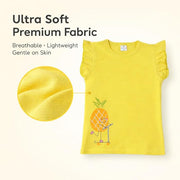 Cute Yellow Pineapple Print Girls Top