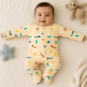 Soft 100% Cotton-Interlock Baby Romper  with Allover Print