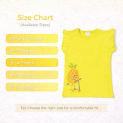Cute Yellow Pineapple Print Girls Top