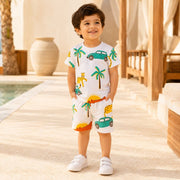 Boys 100% Cotton Interlock  Printed Co-ord Set