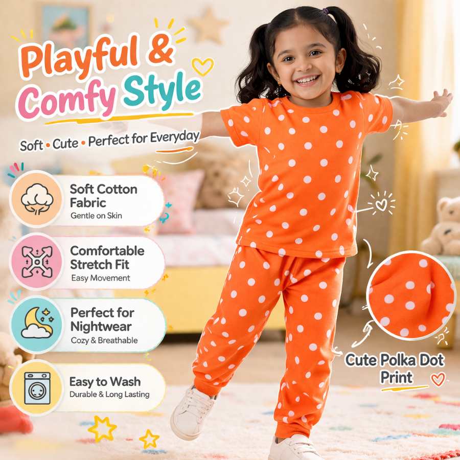 GIRLS PRINTED T-SHIRT PYJAMA SET