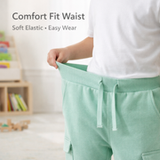 Kids Cotton Cargo Light Green Jogger Pants
