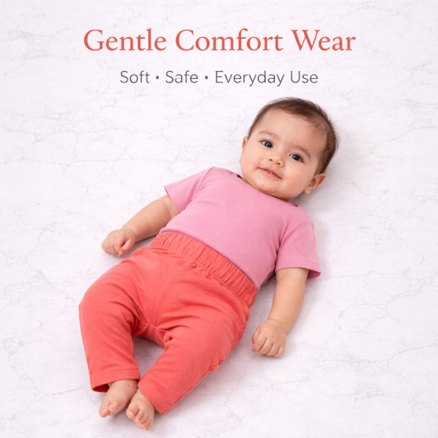 Floral Print & Solid Cotton Baby Diaper Leggings Set-Pack of 3