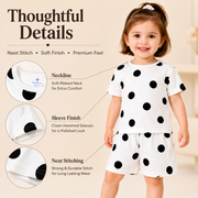 Girls T-Shirts And  Shorts Polka Print Co-ord Set