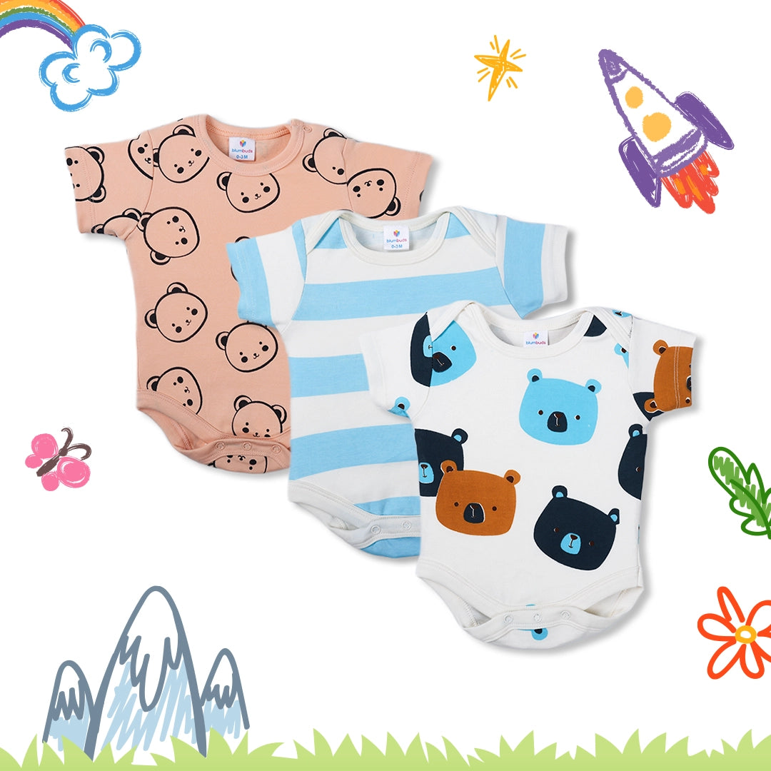 ONESIES & ROMPERS/HALF SLEEVES PO3 KIDS