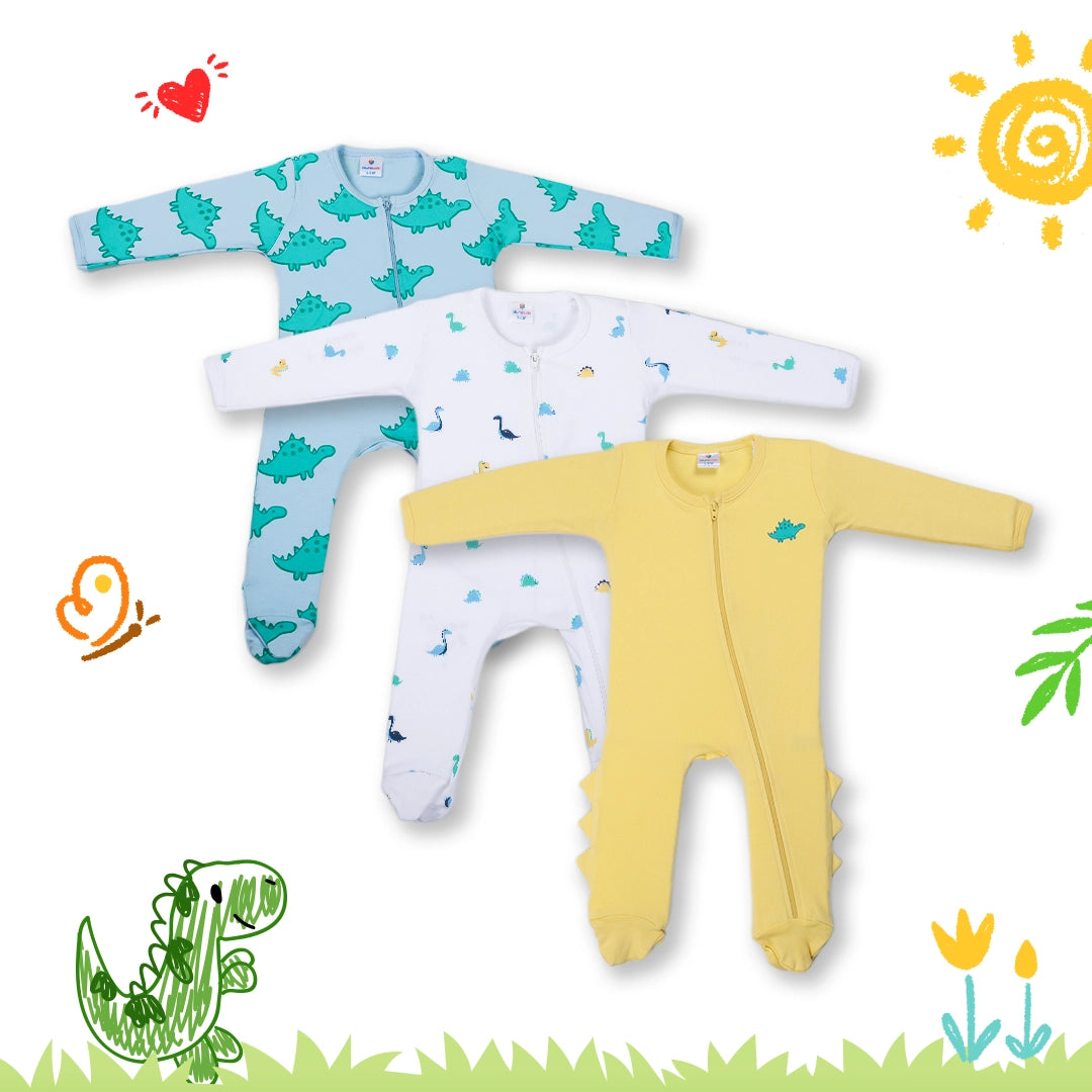 SLEEPSUITS WITH ZIPPER NEW BORN (PO3)