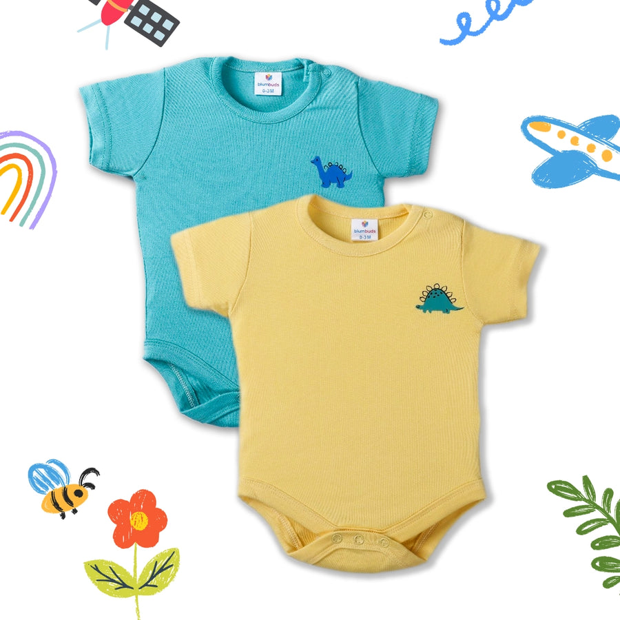 HALF SLEEVES ONESIES NEW BORN (PO2)