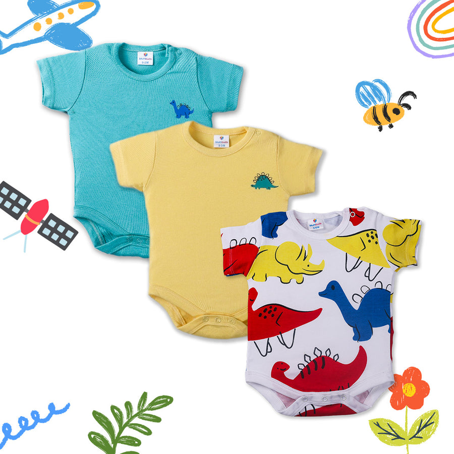 HALF SLEEVES ONESIES NEW BORN (PO3)