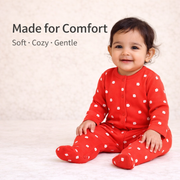 Red Floral Print Romper with Snap Button Closure