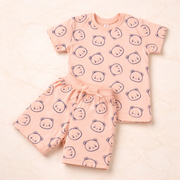 Boys Bear Print T-Shirt & Shorts Combo Set (Pack of 2)
