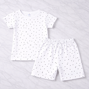 Girls Cotton Dot Printed Co-Ord Set –White