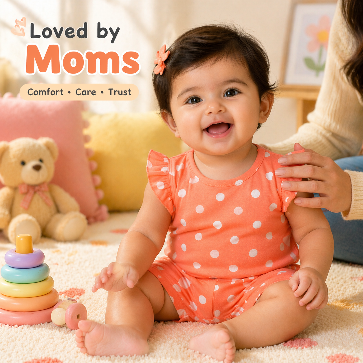 Baby Girl Ruffle Sleeve Romper – Cute Polka Dot Print