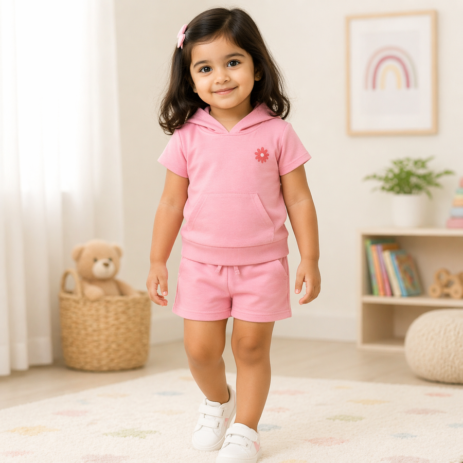 Pink Hoodie T-Shirt & Shorts