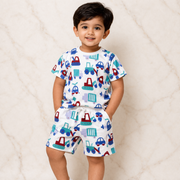 Boys Cotton Vehicle Print Co-ord Outfit