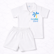 Boys Beach Style Shirt & Shorts Set | Paradise Print Outfit