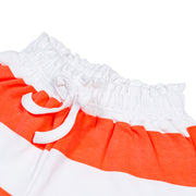 Girls Cotton Striped Shorts – Red & White Elastic Waist