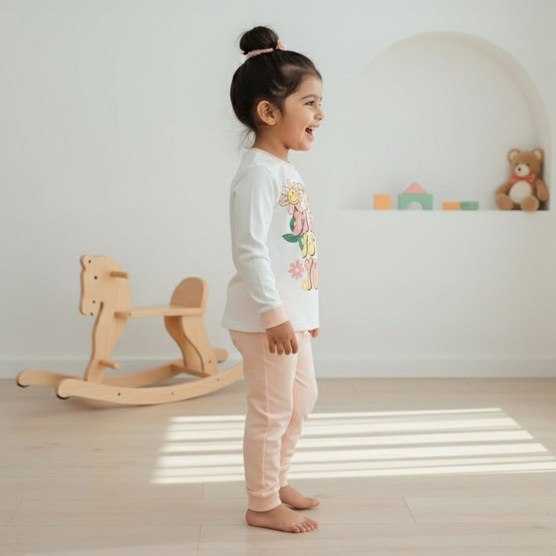 GIRLS PRINTED T-SHIRT PYJAMA SET