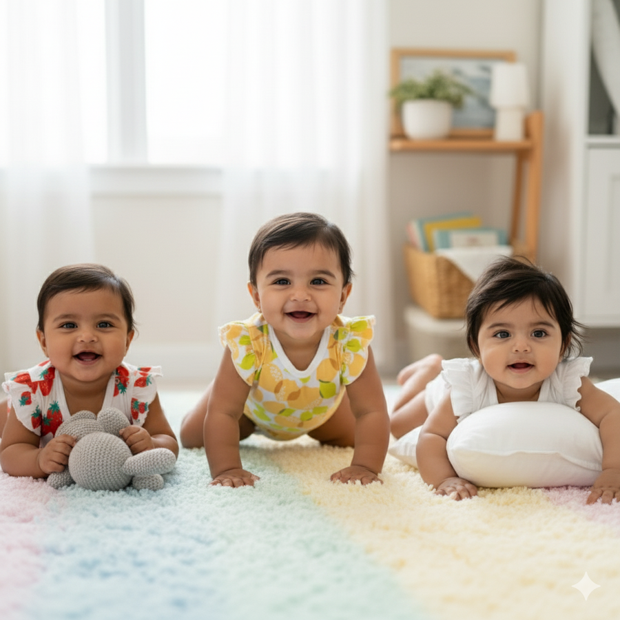 GIRLS COTTON ONESIES 3 PCS