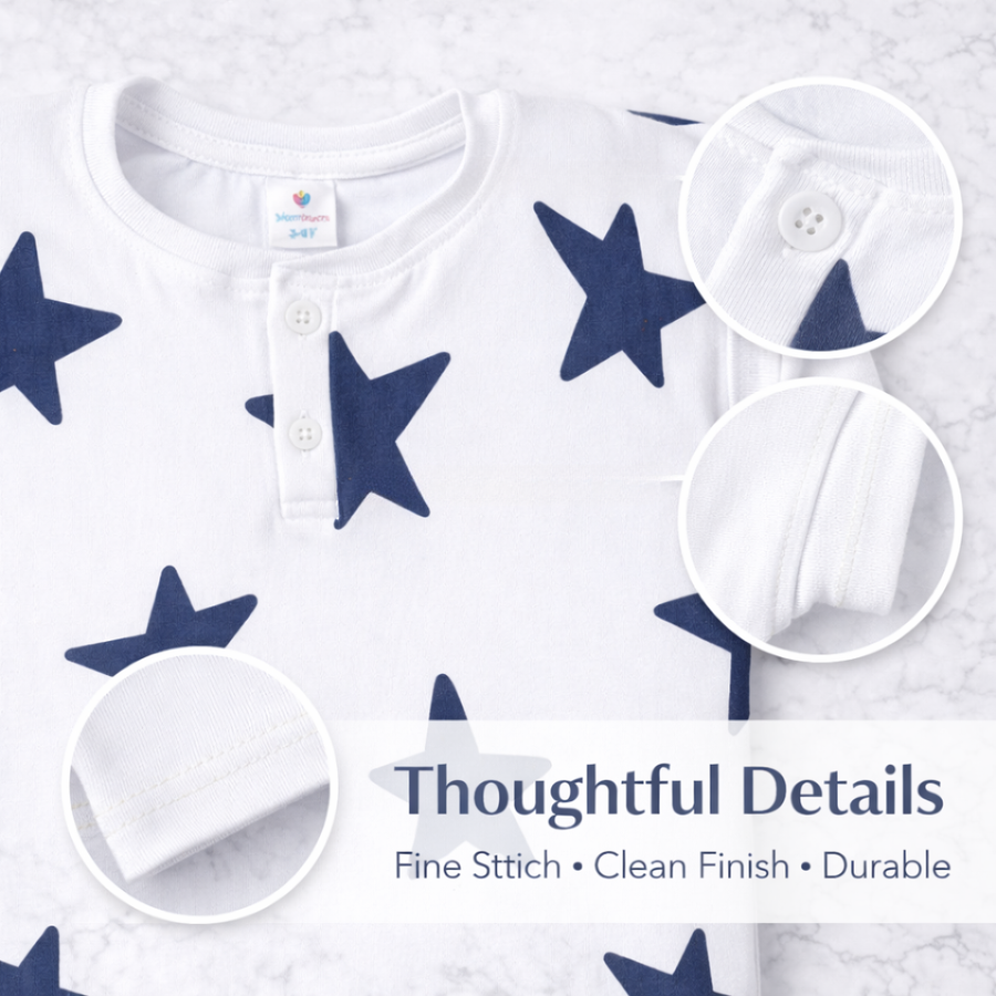 Boys Pack Of 3 Cotton Starry Print T-Shirt(Pack Of 2)