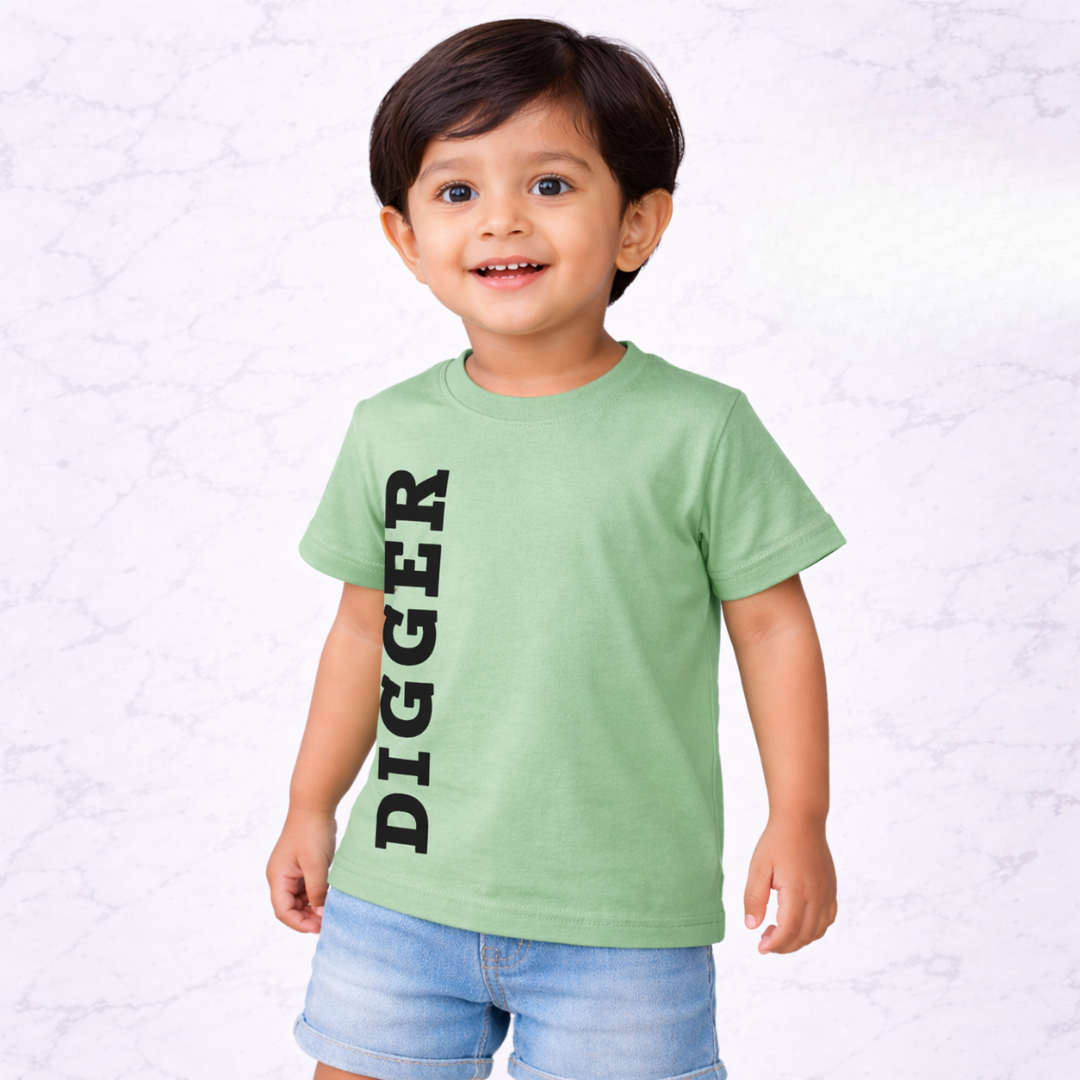 Boys Cotton Printed T-Shirts Pack of 3 – Striped, Excavator & Graphic Design