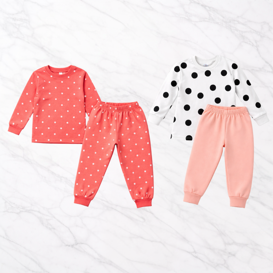 Girls T-Shirt And Pajama Set Pack of 2